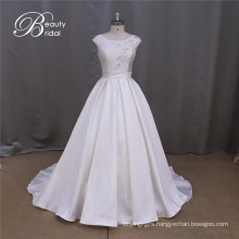 Mikado Fabric Crystal Beaded Wedding Dress